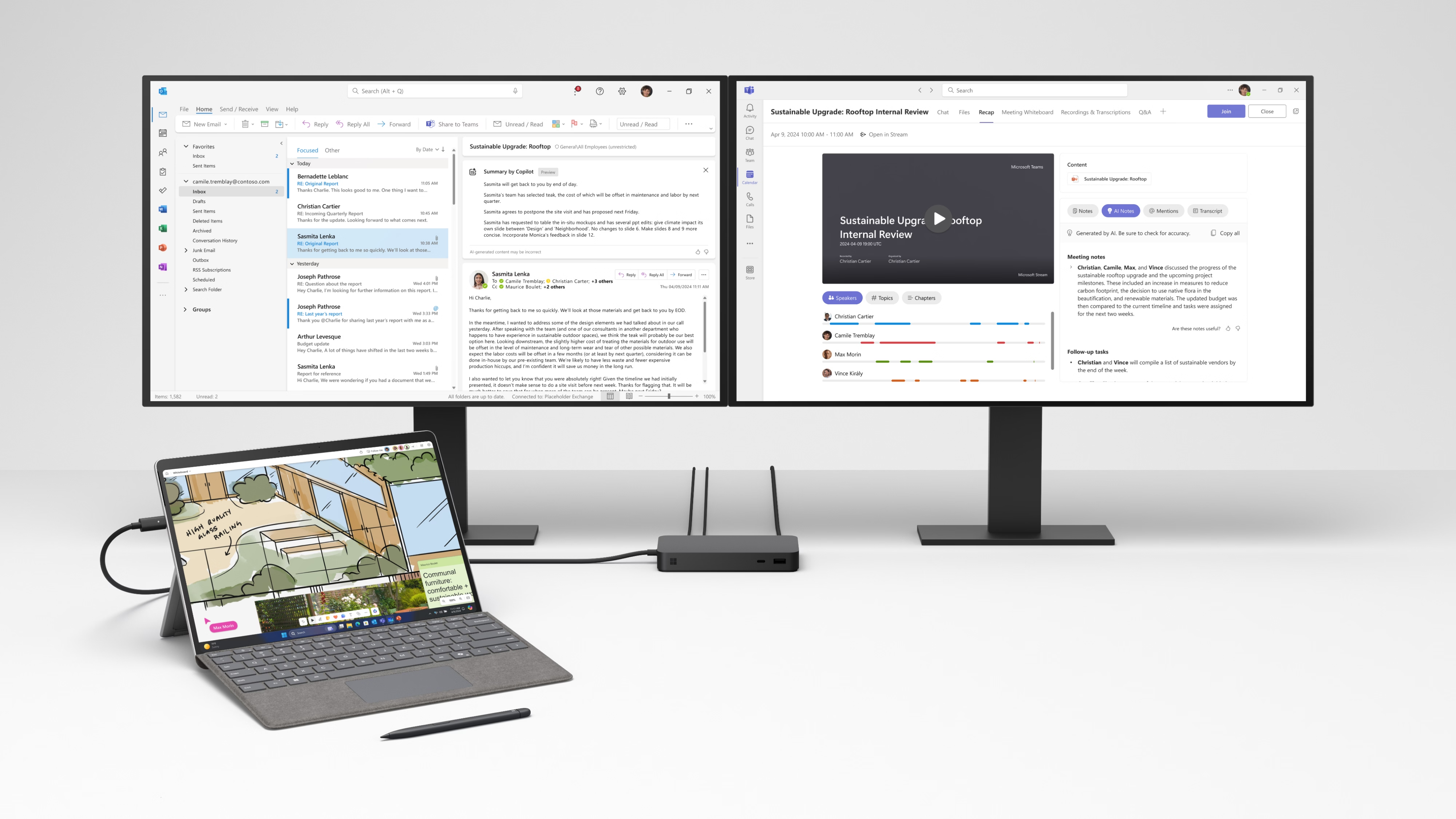 Microsoft Surface device with two external monitors