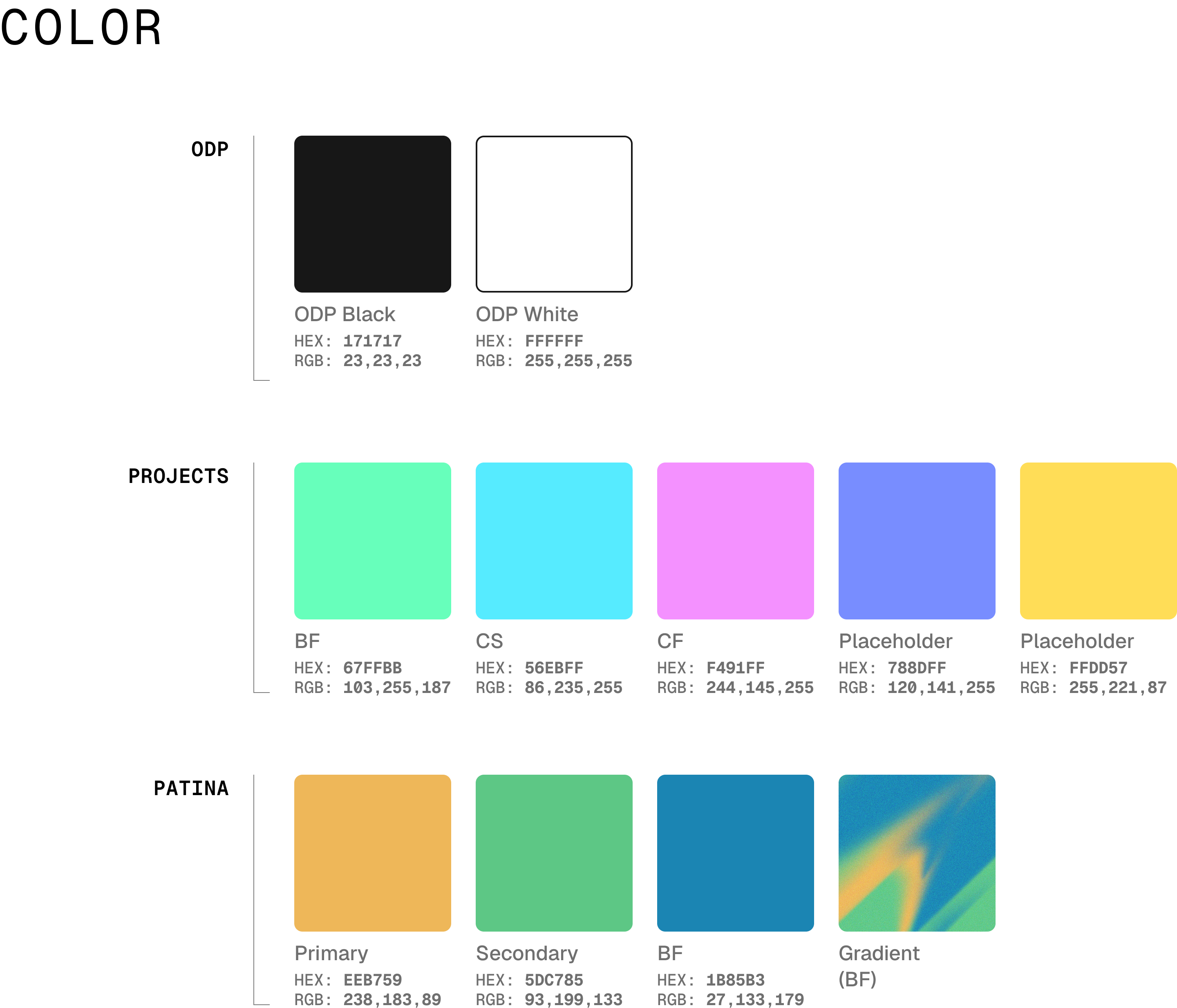 ODP color guide